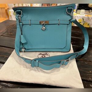 Genuine Leather Jypsiere Style Blue Shoulder Bag